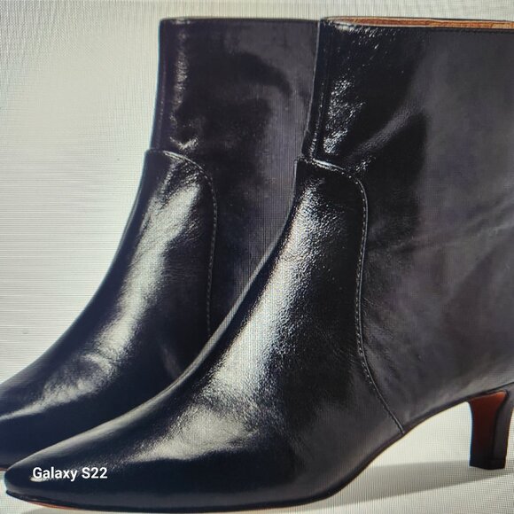 Madewell The Dimes Kitten-Heel Booties in Crinkle. NIB. Size 6 - Picture 2 of 16